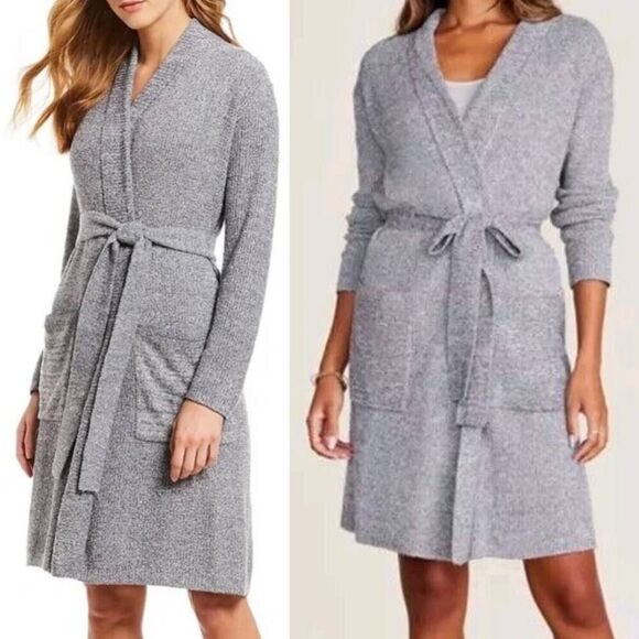Barefoot Dreams CozyChic Lite Ribbed Robe Pacific Blue S/M - Picture 1 of 11